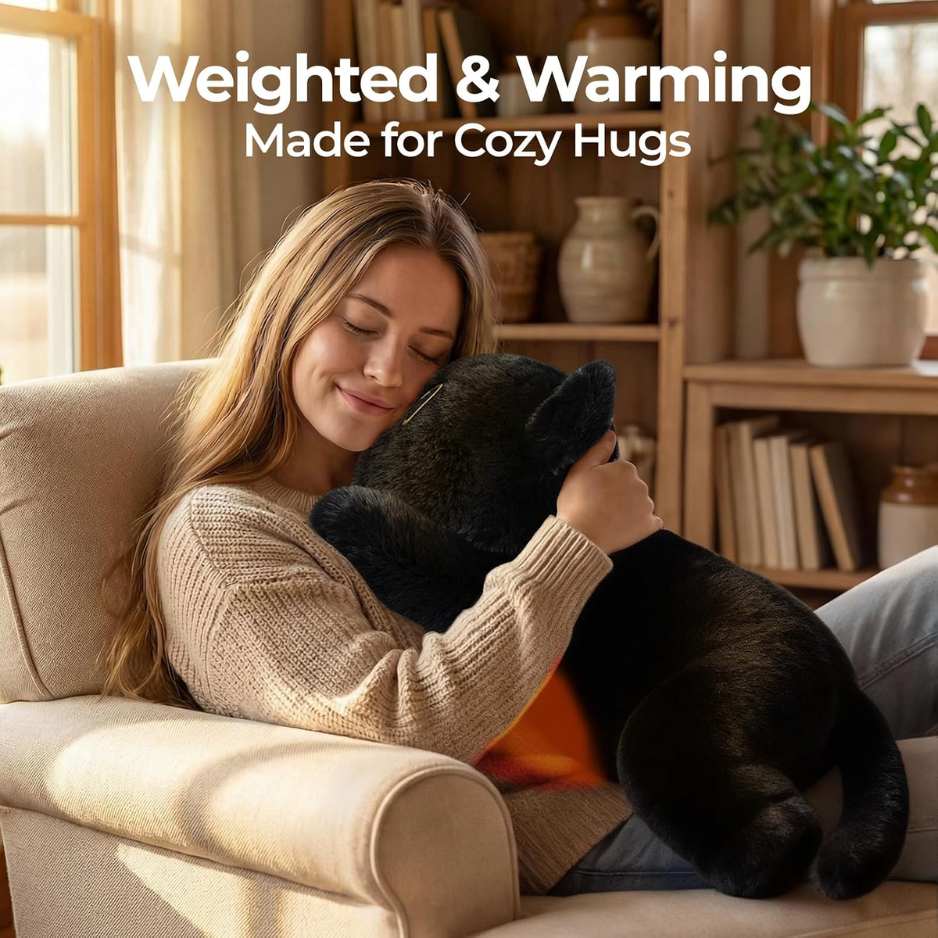 Weighted Black Cat Plush Stuffed Animal, Heatable & Coolable Weighted Plush Toy, Soft Comfort Cat Pillow For Relaxation, 2-5 Lbs photo 2