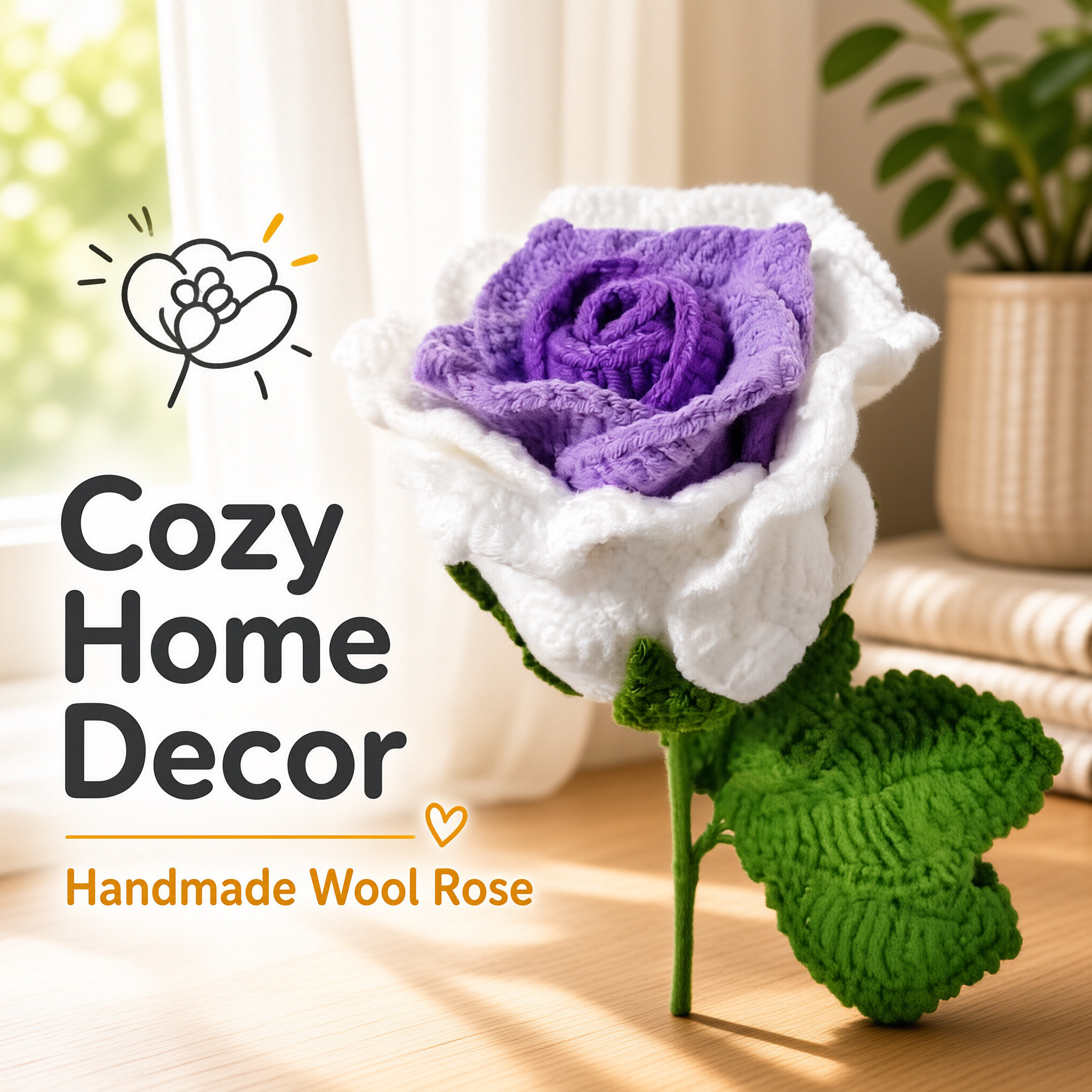 Finished Hand Crochet Rose Bouquet Knitted Artificial Rose Flower Valentine's Day Gift For Girlfriend  Best Friend Home Table Decor photo 4