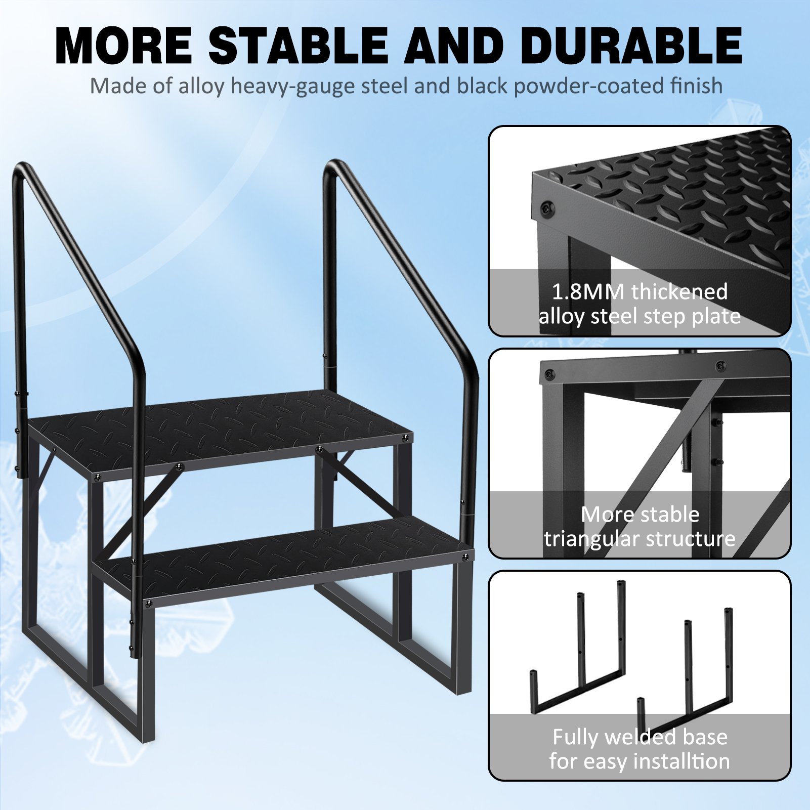 2-level Ladder With Handrails, Two Handrails -TEMU Can Only Be Picked Up- Shipped From Non EBay Certified Warehouse photo 5