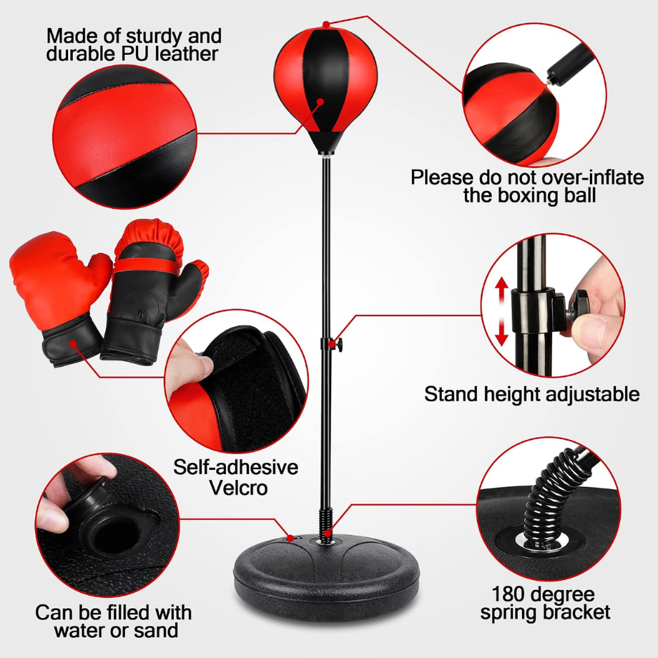 Punching Bag Set Toy With Boxing Gloves, Height Adjustable Punching Bag, Sport Toy For Boys Girls, Ideal photo 4