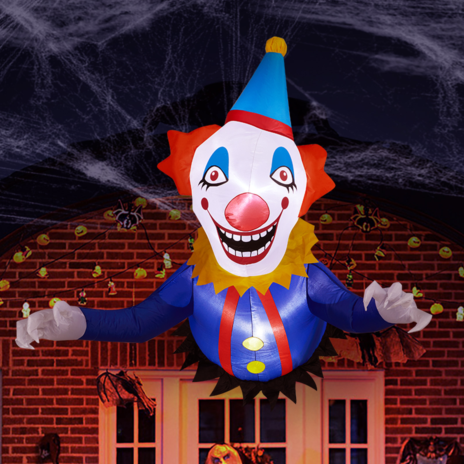 Replace 82852062 3.3 FT Halloween Inflatable Clown Broke Out From Window Outdoor Decorations,Scary Blow Up Decor With Built-in LED Lights For Holiday Party Yard Lawn Garden Decor Indoor Outdoor photo 7