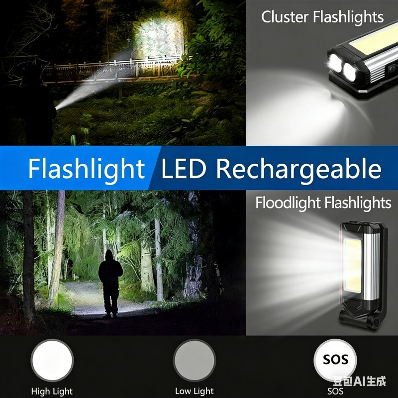 Rechargeable Work Light 2 Pack, 1,000 Lumens Camping Light With photo 5