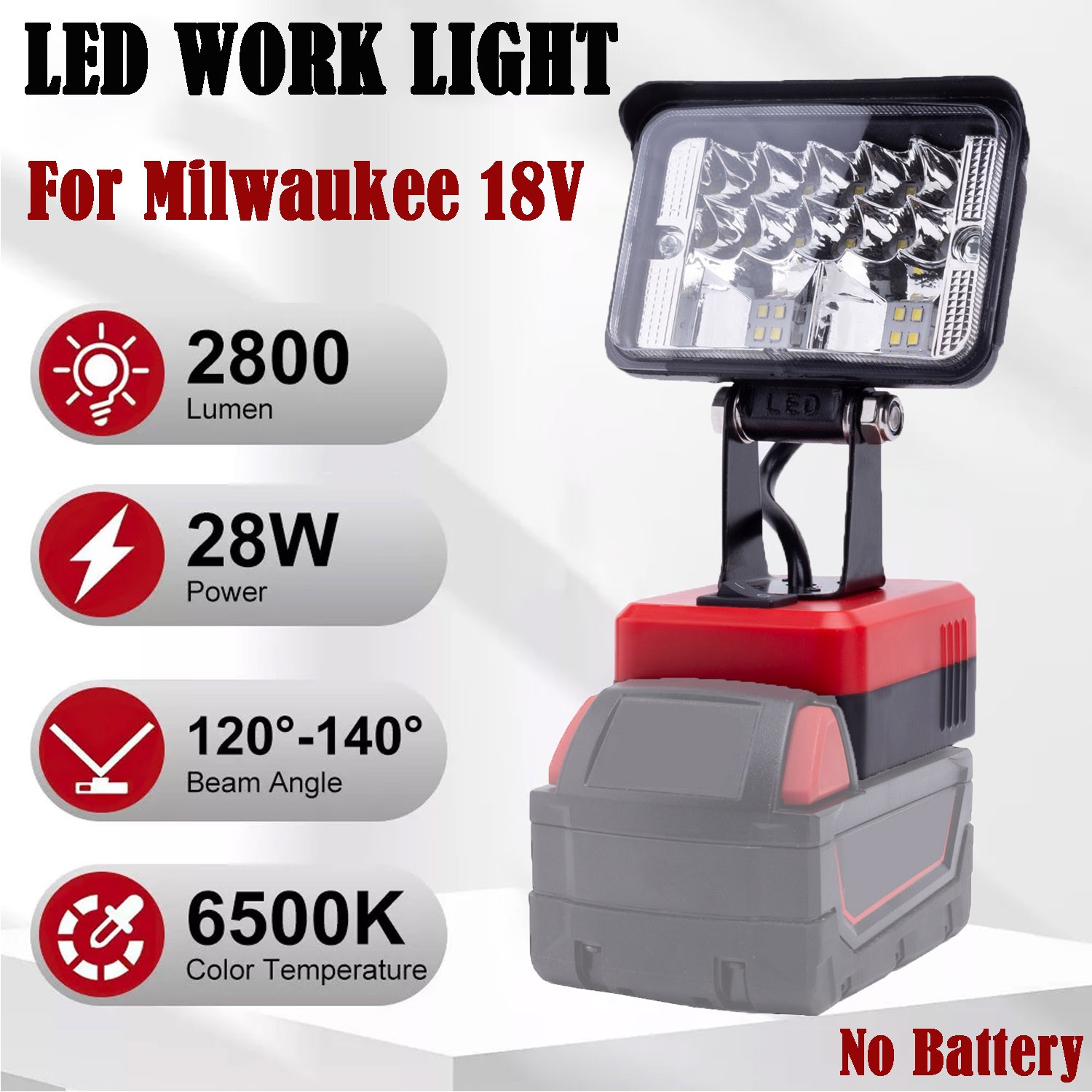 Wireless LED Work Light For Milwaukee M18 18V Battery W&USB Cordless Outdoor NEW photo 8