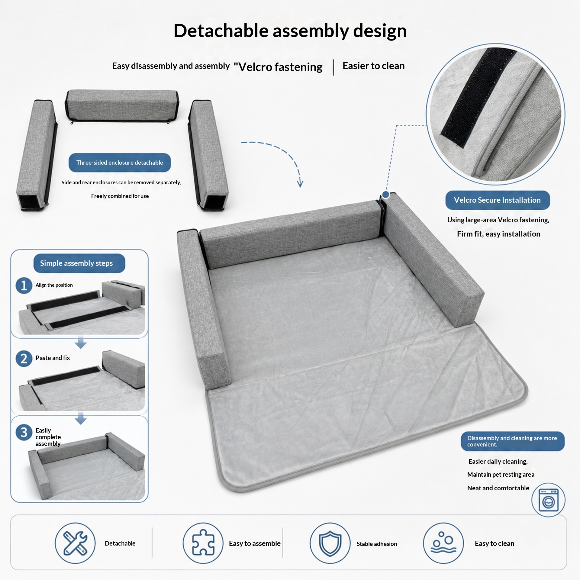 New Pet Sofa Mattress Detachable Design Easy To Clean Soft And Comfortable Skin-friendly Three Sides Surrounded By Pet Supplies photo 5