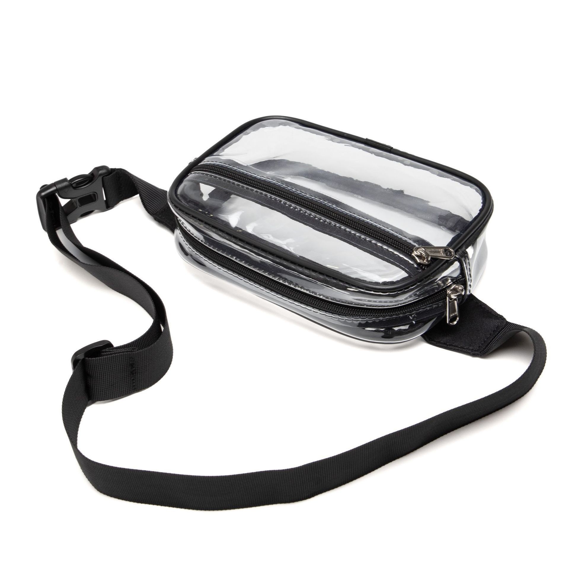 Transparent PVC Toiletry Bag, Waterproof, Portable, Large Capacity Crossbody Makeup Bag, Outdoor Sports Storage Bag, Waist Bag - White photo 3
