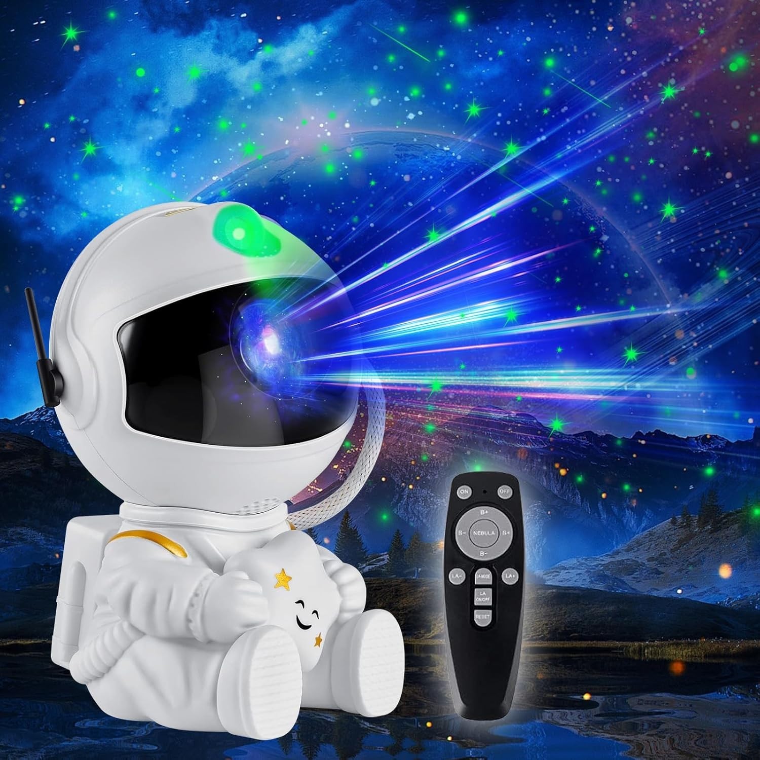 Astronaut Galaxy Projector, 360 Adjustable Star Projector, Starry Night Light Projector With Timer And Remote Control, USB Powered, Astronaut Space Warrior Galaxy Night Light photo 7