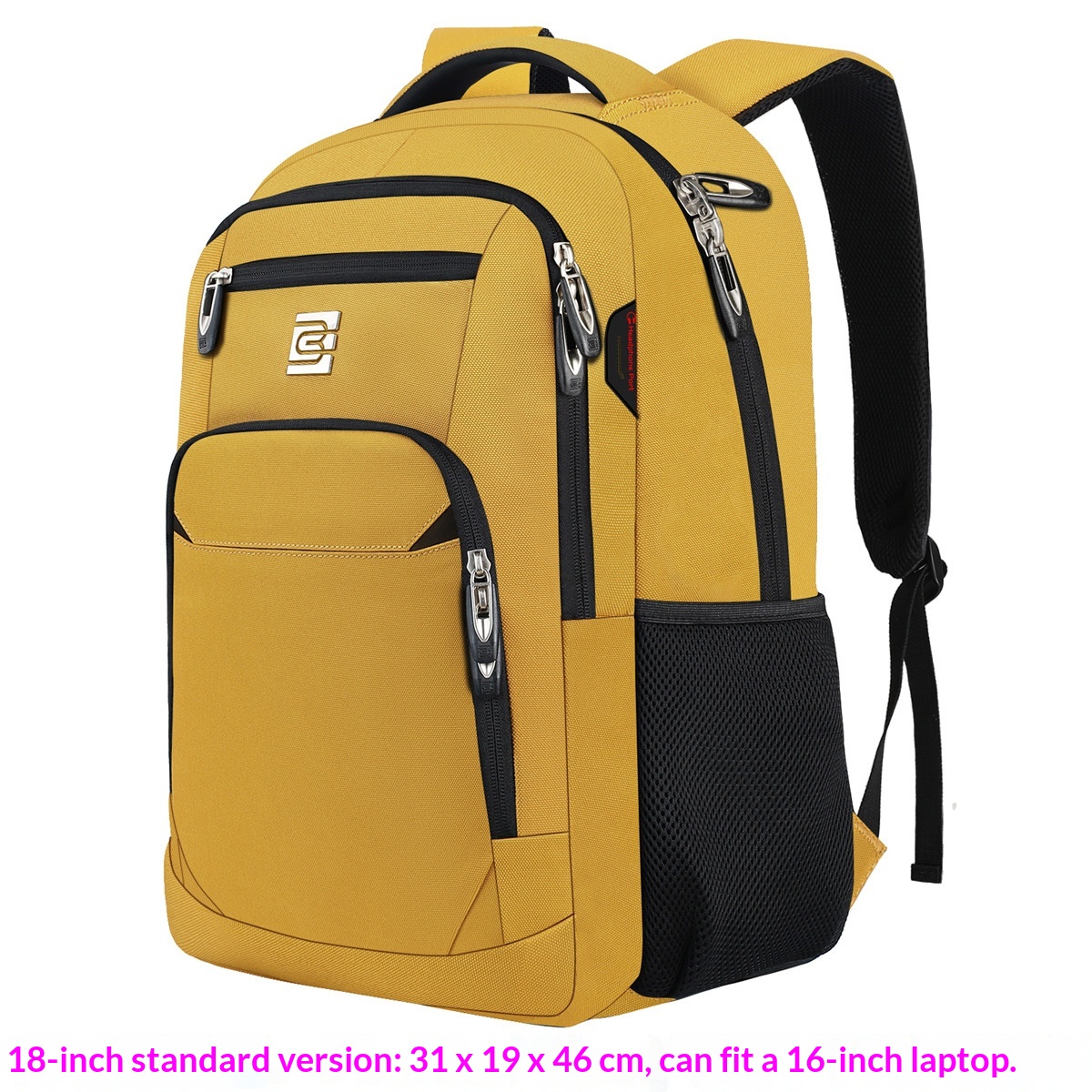 BC Men's Business Backpack Oxford Cloth Waterproof 16 Inch Large Capacity Multifunctional Computer Backpack Student Backpack Women's Sunflower Color photo 1