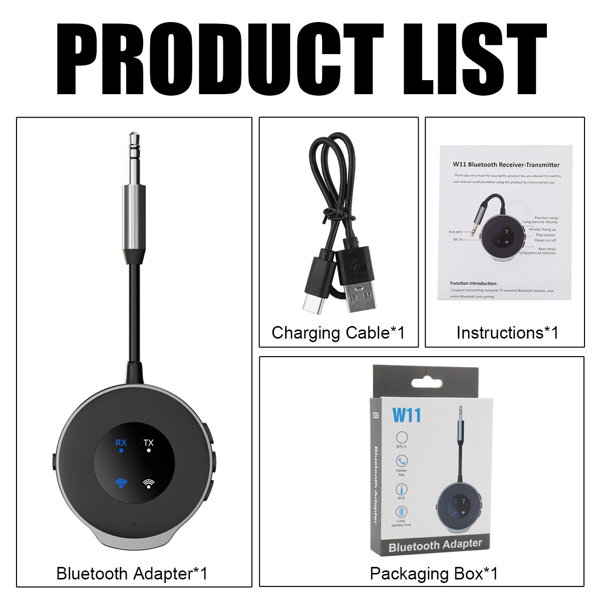 Bluetooth 5.3 Wireless Transmitter Receiver Car FM Aux Audio Adapter 3.5mm Jack photo 1
