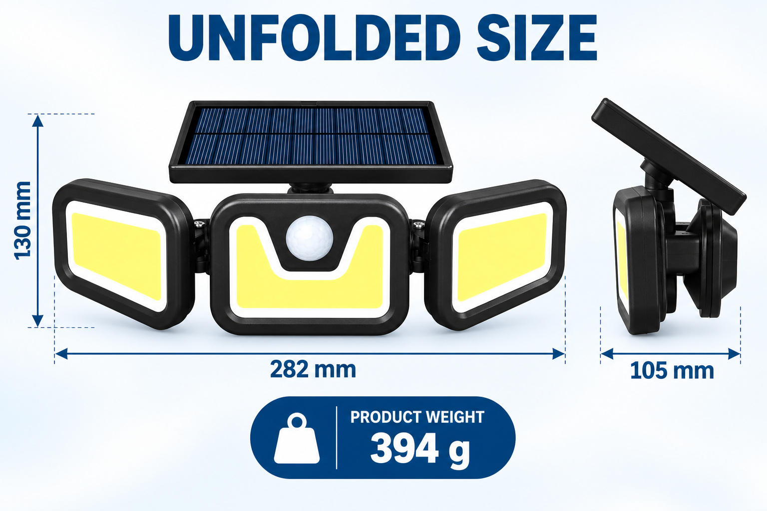 Solar Powered Rechargeable Motion Sensor Waterproof LED Work Light For Auto Repair W771B COB Street photo 7