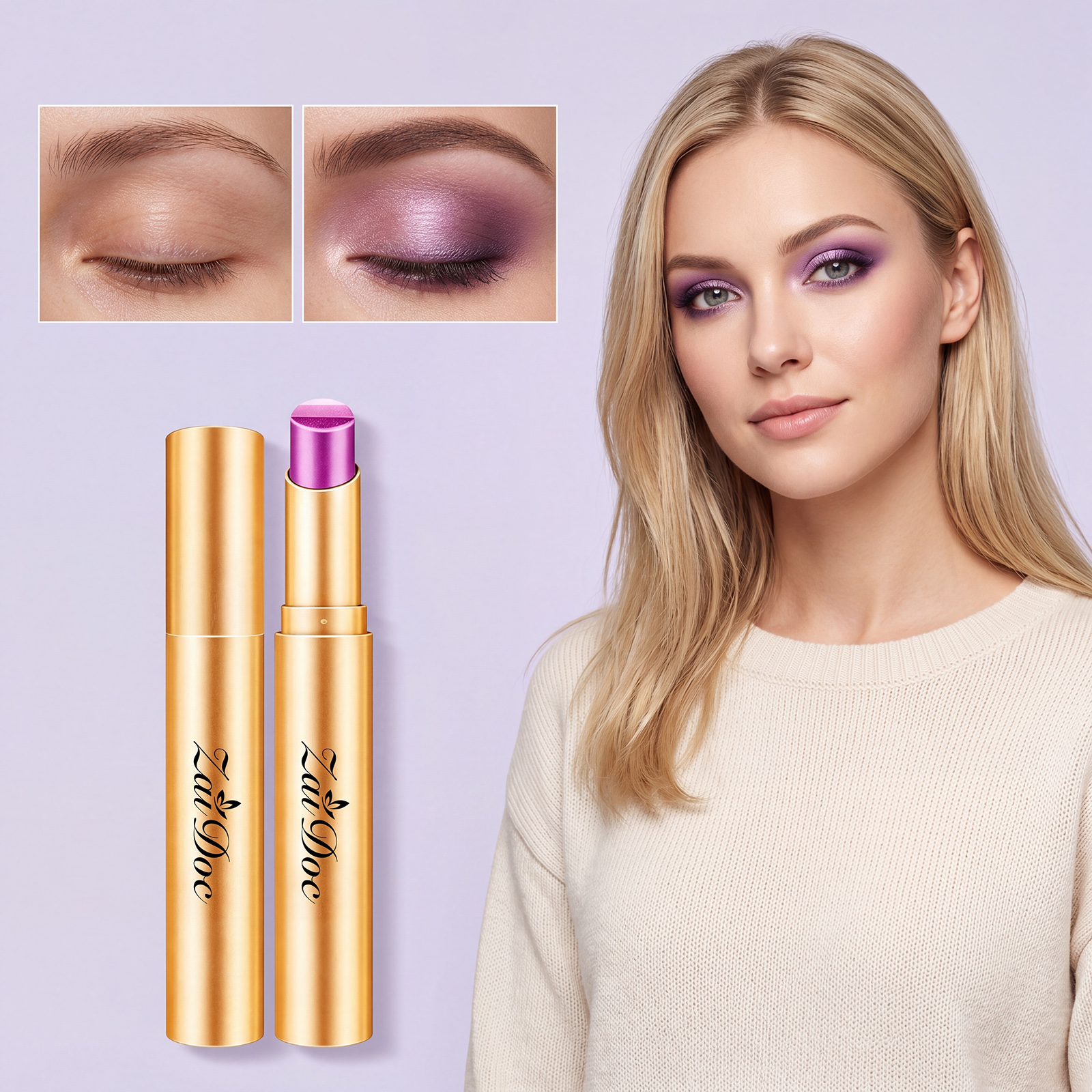 Makeup Multicolor Eyeshadow Stick  Star Galaxy Purple  3.5g 1box photo 2
