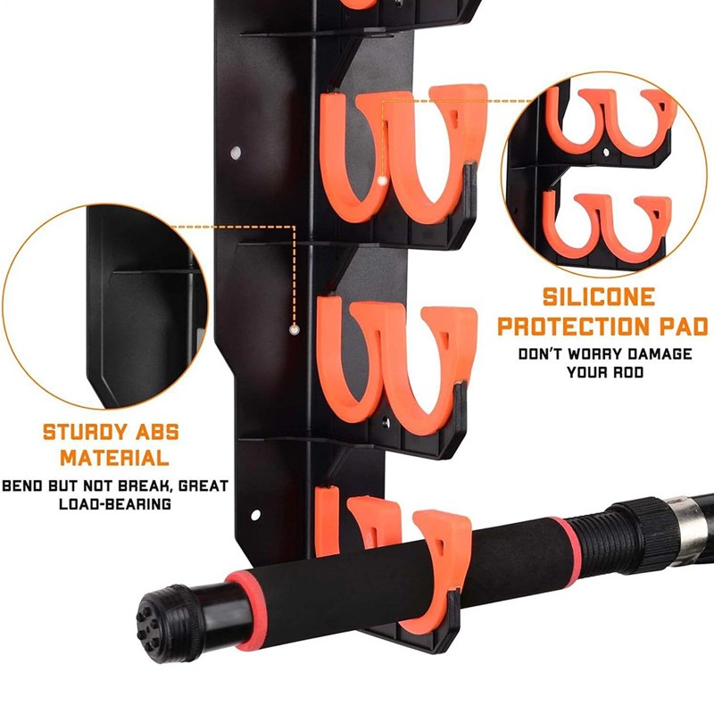 1Pair Fishing Pole Rod Holder 10 Reel Ceiling Or Wall Mount Garage For Storage photo 8