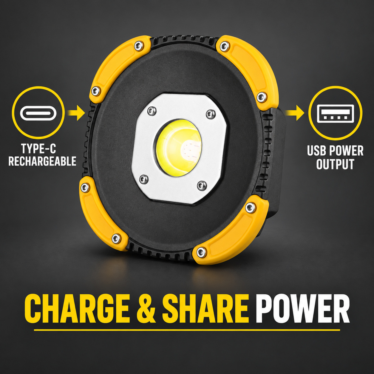 Rechargeable Magnetic Battery Display Type C LED Work Light Base Hanging W898 3600mAh Flood 3 photo 2