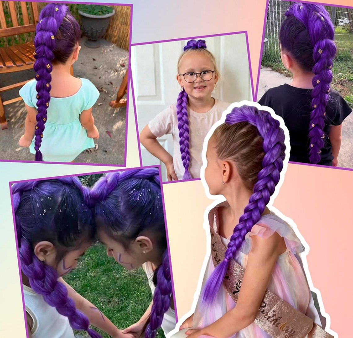 Clip-in Chunky Braided Ponytail Hair Extension, Colorful Synthetic Pre-braided Braid Hairpiece For Women photo 5