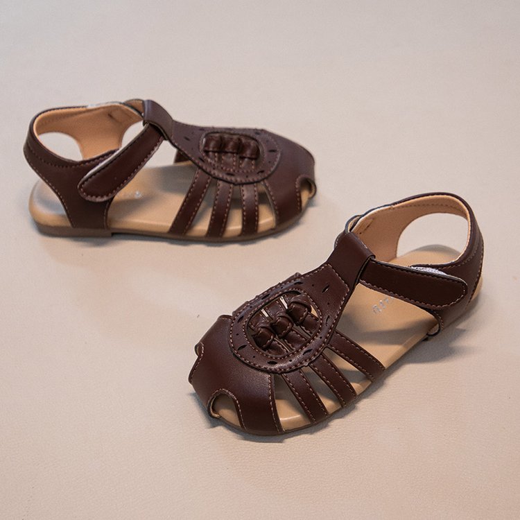 Ins Baotou Woven Roman Sandals Summer New Korean Version Girls Hollow Princess Shoes Beach With Skirt photo 6