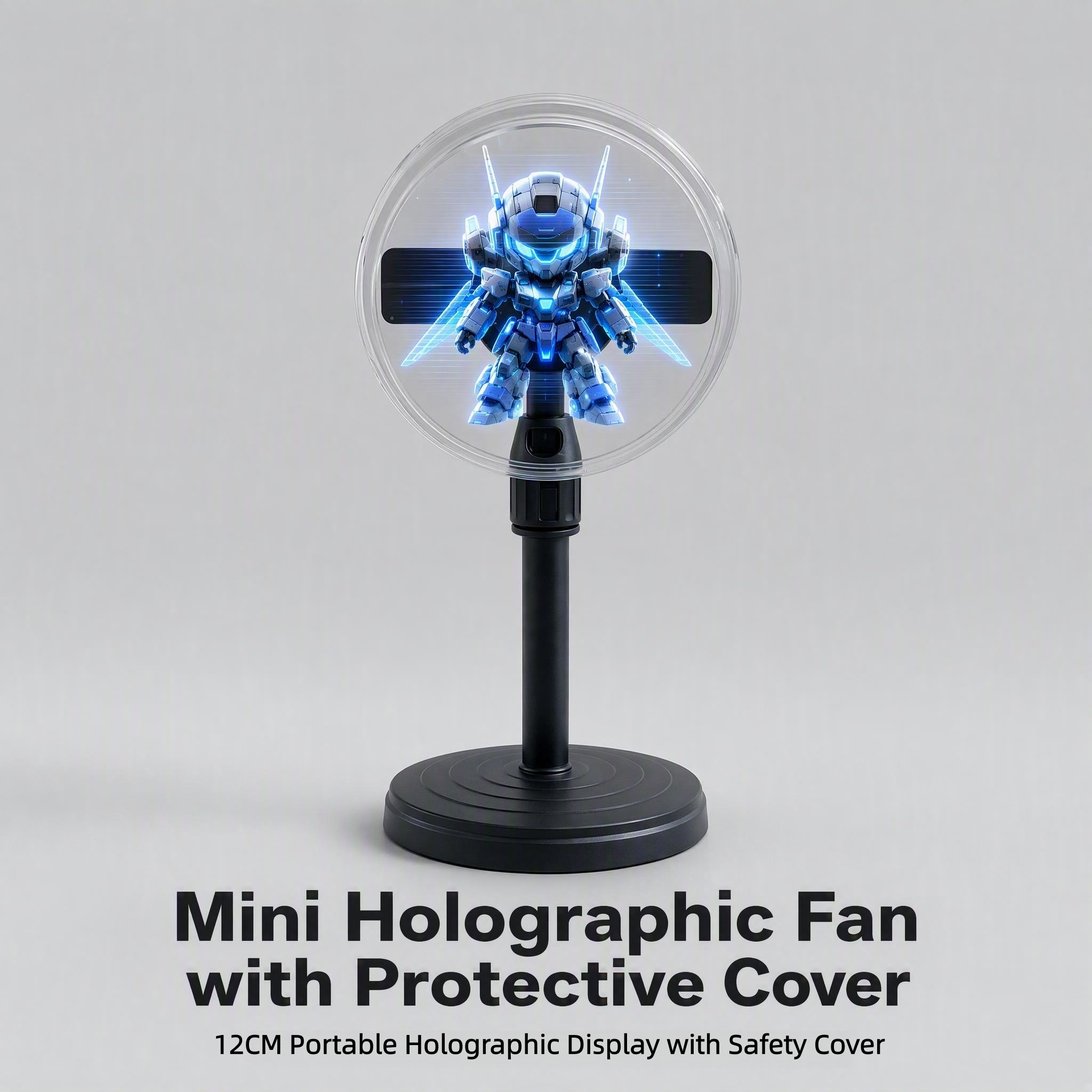 Wiilala Disesktop 3D Holographic Fan, 4.72 Inch  With WiFi Projector, Built-in Video - HD  LED Holographic Display Screen, Suitable For Shops, Festival Gifts  Built Built-in Speaker Bluetooth,5V2A-USB photo 2