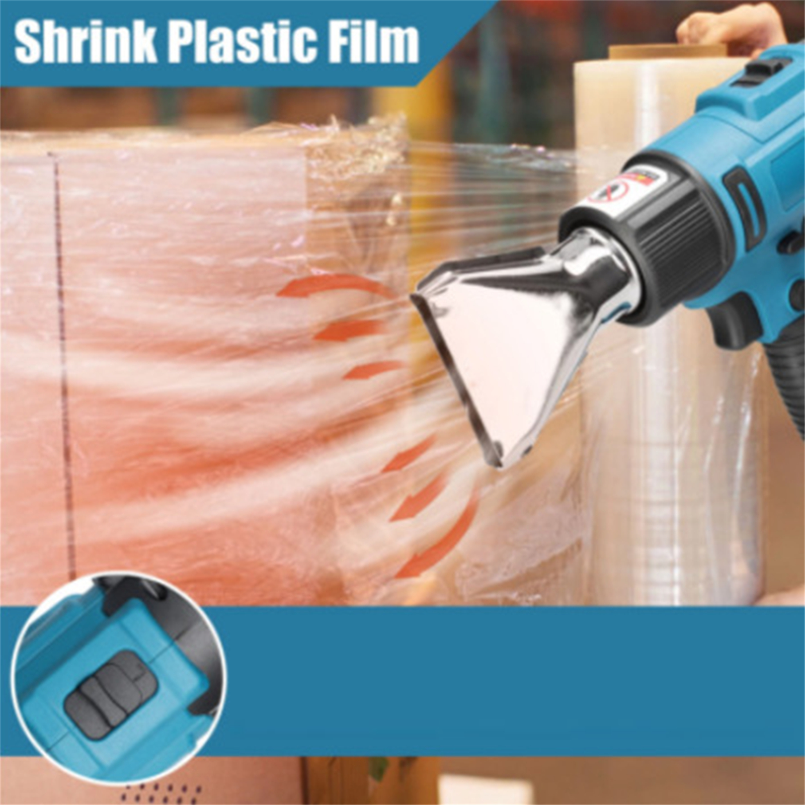 Cordless Heat Gun Hot Air Gun Temperature 288-532 Nozzle For 18V Battery photo 4