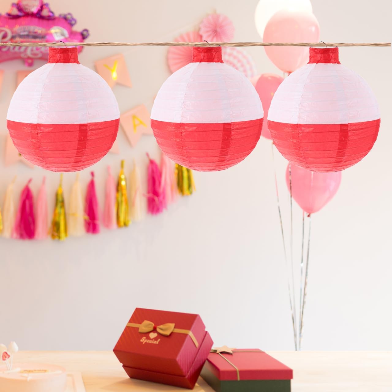 Fishing Bobber Decorations 4 Units, 7.87 Inch Ocean Themed Hanging Paper Lanterns For Birthday Party And Coastal Decor photo 4