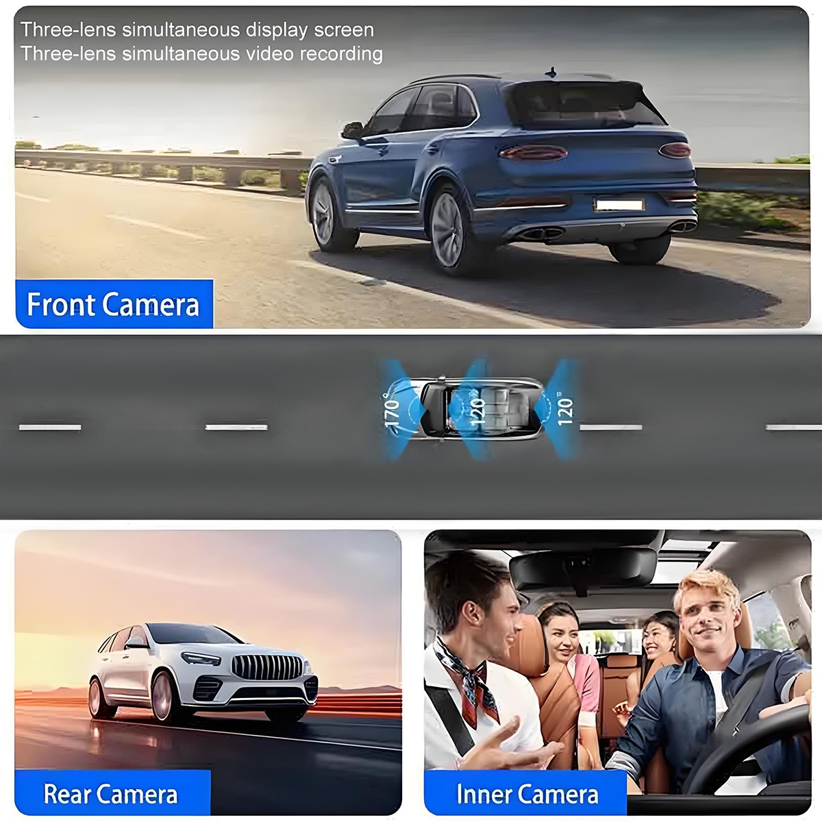 1080P Dual Lens Car DVR Dash Cam Video Recorder G-Sensor Front And Inside Camera photo 5