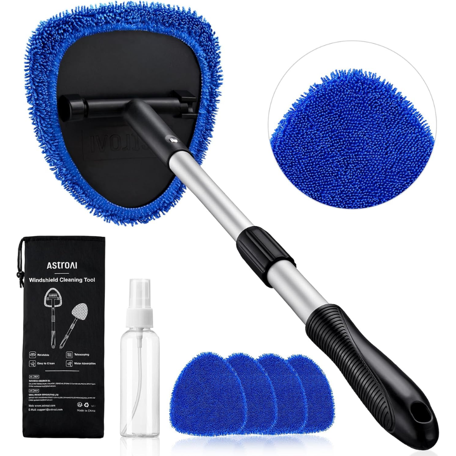 Extra Long Windshield Cleaner Tool, Car Interior Detailing Kit For Windshield, Dashboard, Glass And Hard To Reach Areas photo 1
