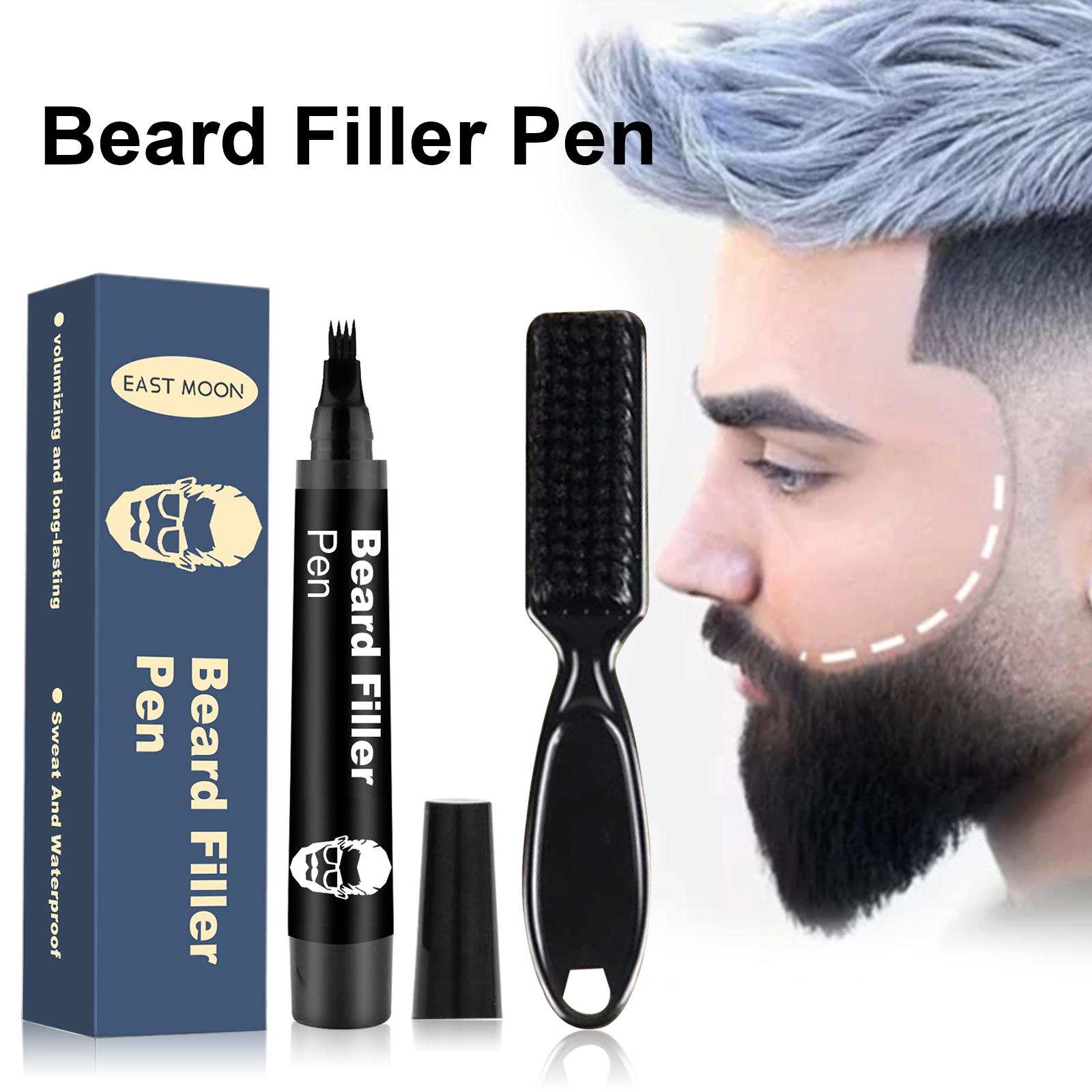 Beard Filler Black 1pc  1 Comb Box photo 2