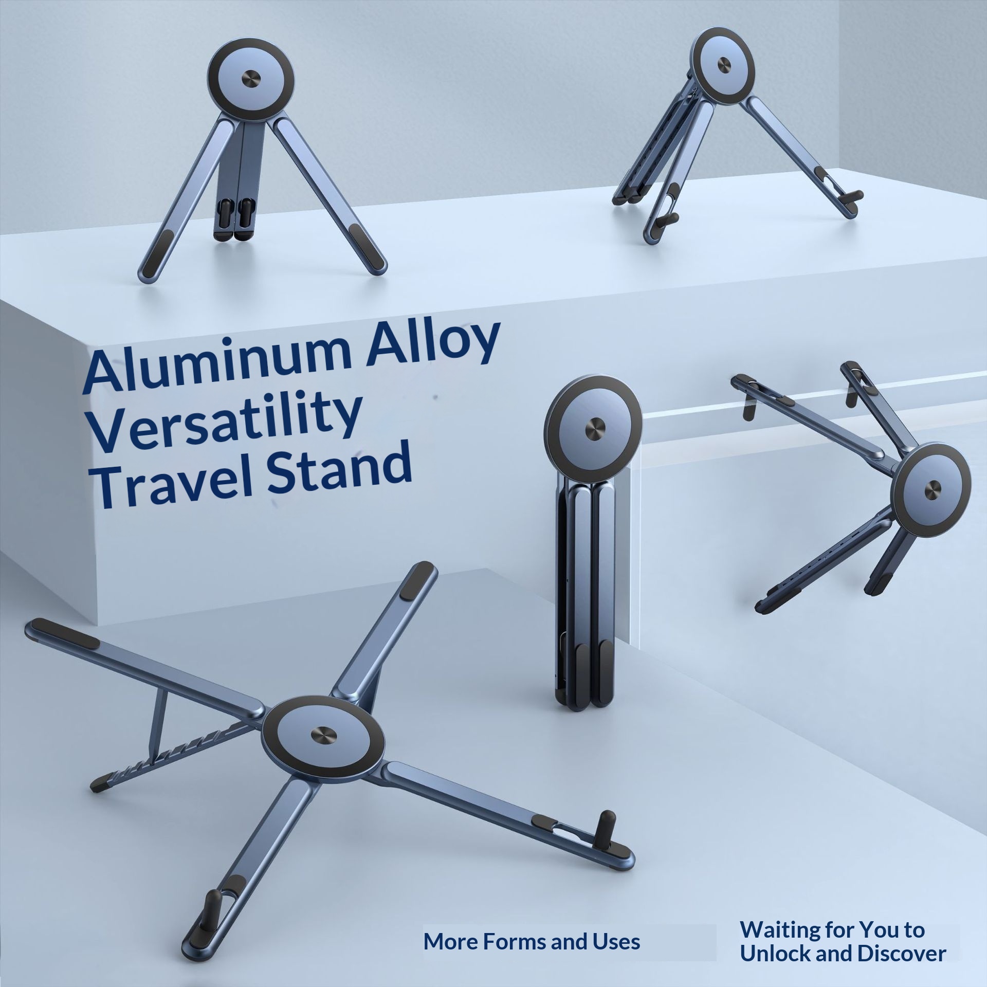 Aluminum Alloy Travel Mobile Phone Photography Stand Portable Folding Laptop Tablet Phone Universal Transformable Stand photo 3