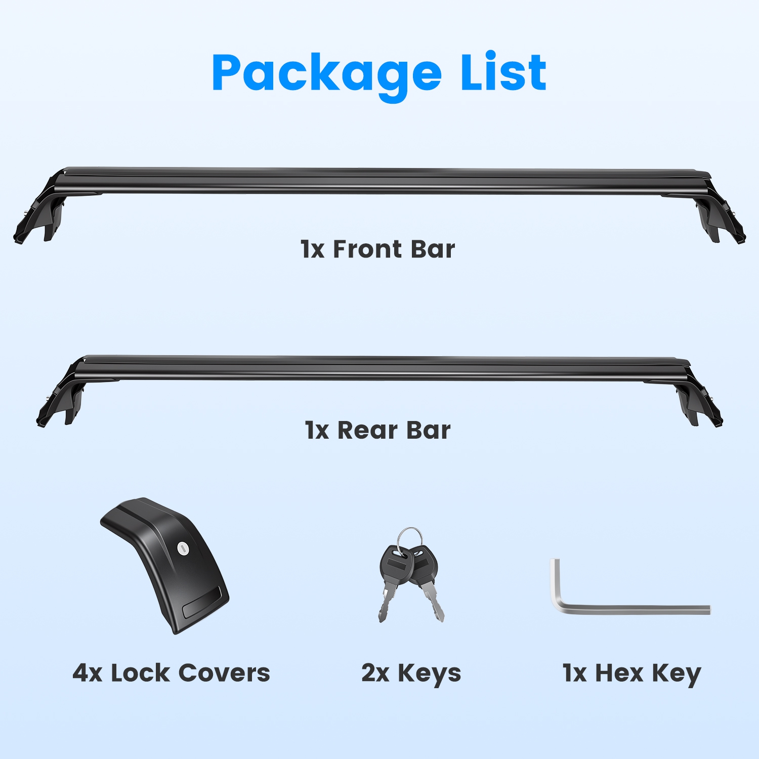 Roof Rack Cross Bars Fit For Atlas 2022-2026 With Factory Raised Side Rails Lockable Aluminum Roof Rack Crossbars With Locks Anti-Theft Cargo Carrier Bars 330lbs Max Load photo 5