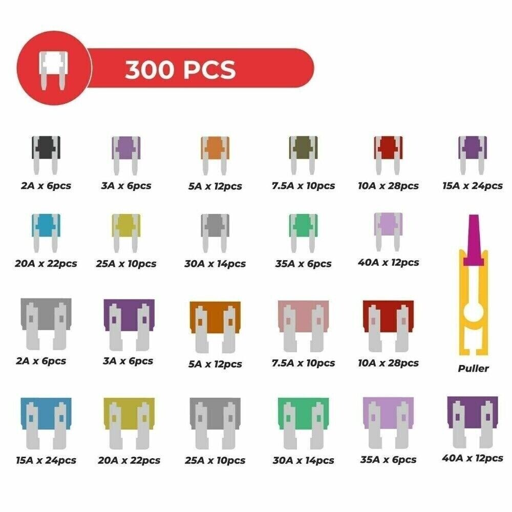 300PCS CAR BLADE FUSES Assortment Assorted Kit Blade Set Auto Truck Automotive photo 1