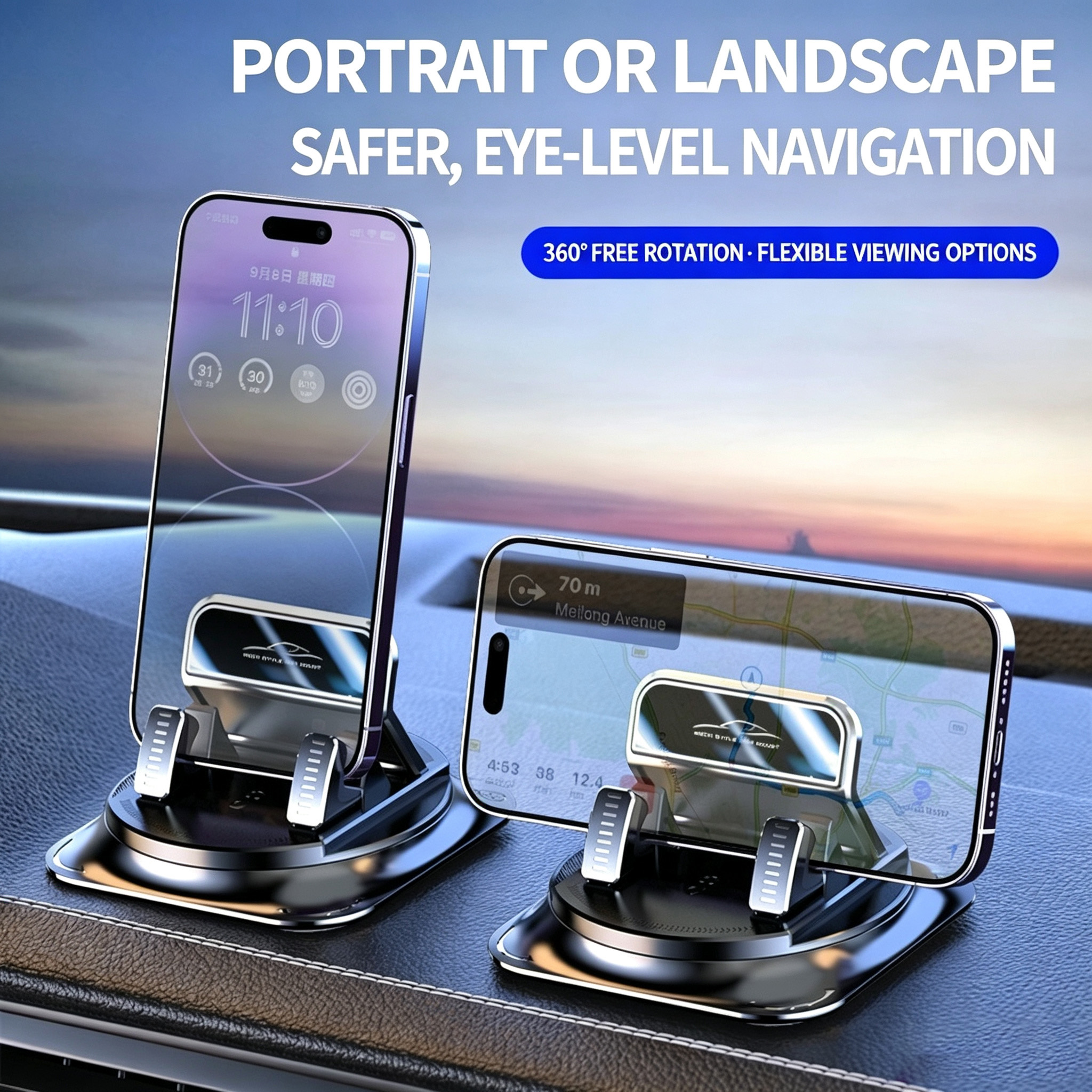 Rotatable Dashboard Car Phone Holder  Non Slip Gel Pad Mount  Stable Cell Phone Stand For Car Console photo 1