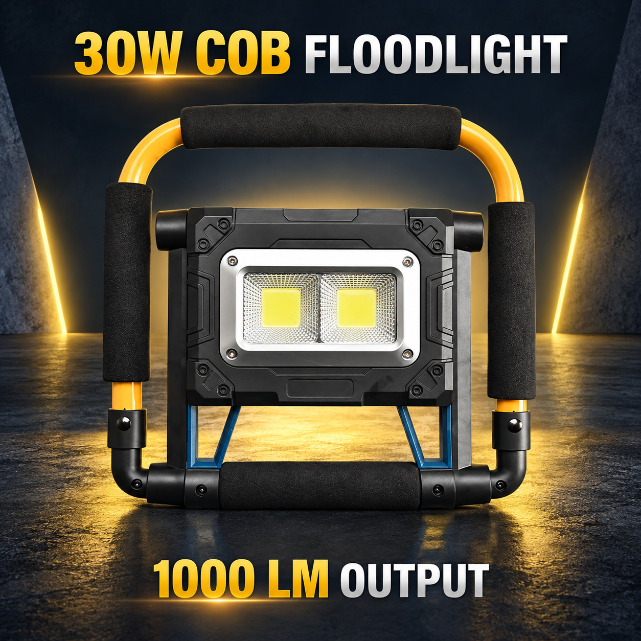 Solar Powered Rechargeable Magnetic Battery Display LED Flood Light W874 2 COB 3600mAh 30W Portable photo 3