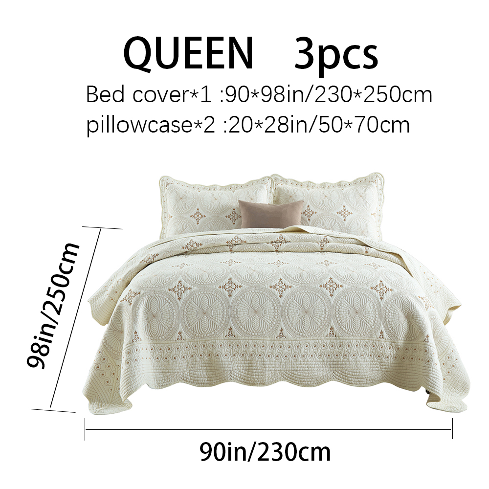 Quilted Bedspread Set  Cotton Filled Whole Sheet Quilting Skin-Friendly Soft Breathable Non-Slip Anti-Wrinkle No Static Electricity All-Season Lightweight Bedding No Clumping Pre-Shrunk Envelope photo 7