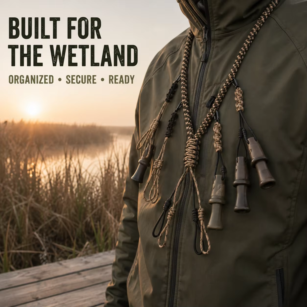 Nylon Duck Call Holsters Multiple Loops Adjustable High Pressure Hunting Game Call Holder Waterfowl Outdoors Durable photo 3