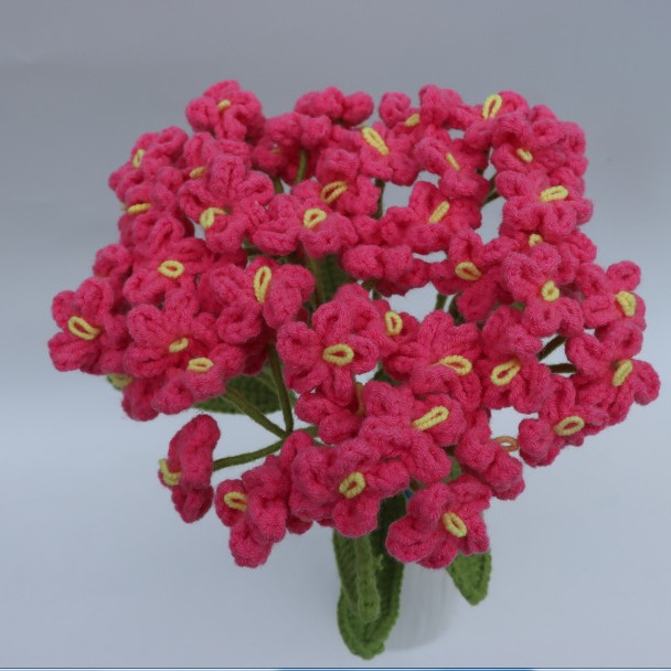 Handmade Crochet Forgetmenot  Hydrangea Yarn Flowers Finished Knitted Artificial Flowers Gift For Birthday  All Festivals photo 3