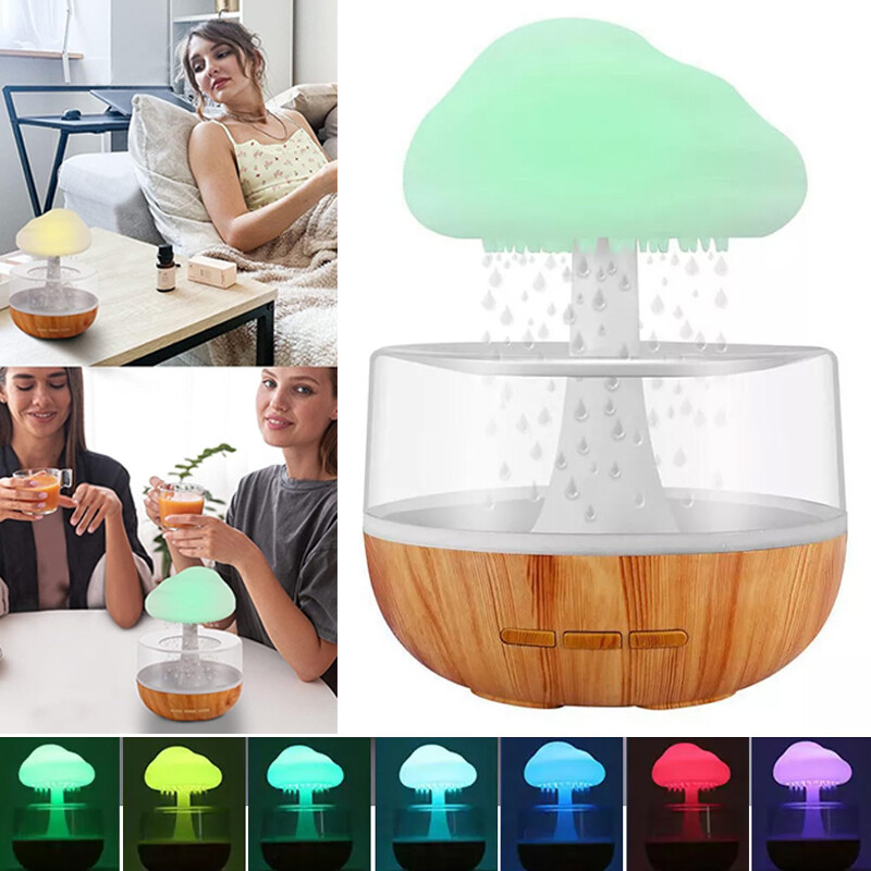 Rain Cloud Air Humidifier 7 Color Night Light Mini Aroma Diffuser Drops Sounds photo 8