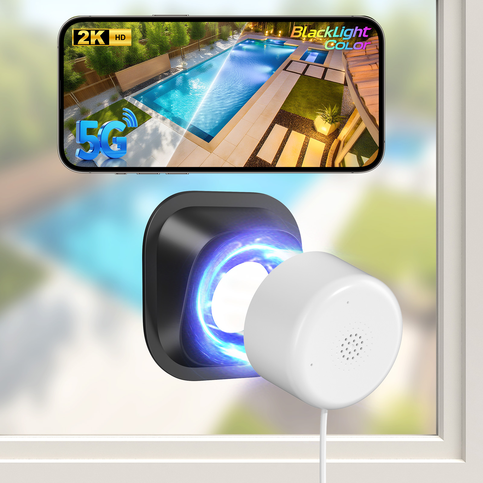 3MP Window Camera With Bracket WiFi Indoor Home Security Motion Detection Two-Way Audio Camera photo 3