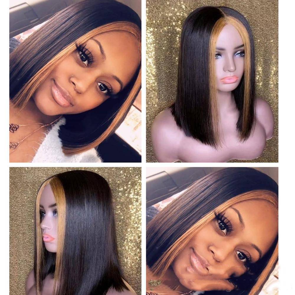Highlight Ombre  Transparent Lace Wig Human Hair photo 2