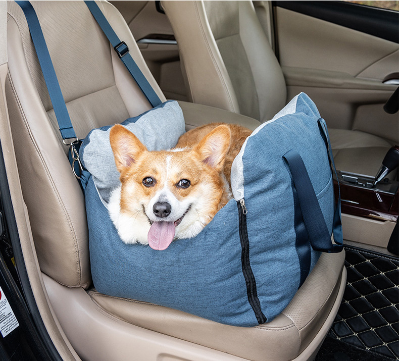 Dog Car Seat Portable Travel Pet Car Bed Safety Carrier Anti Escape Dog Booster Seat For Small Medium Dogs Cats Washable Soft Pet Car Seat With Storage Pocket & Safety Leash photo 3