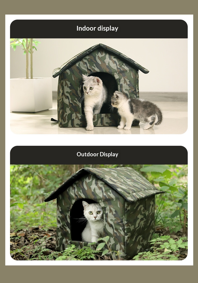 Outdoor Waterproof All-Season Closed Winter Warm Cat Shelter photo 7