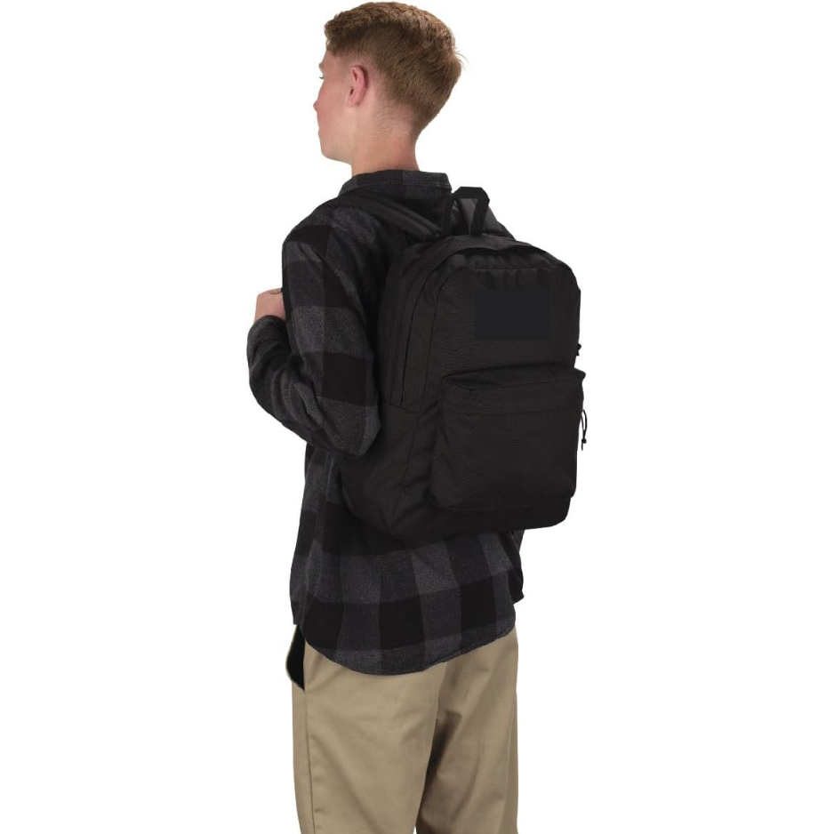 SuperBreak One Backpack, Lightweight Durable Bookbag With Main Compartment & Front Organizer Pocket, Black photo 3