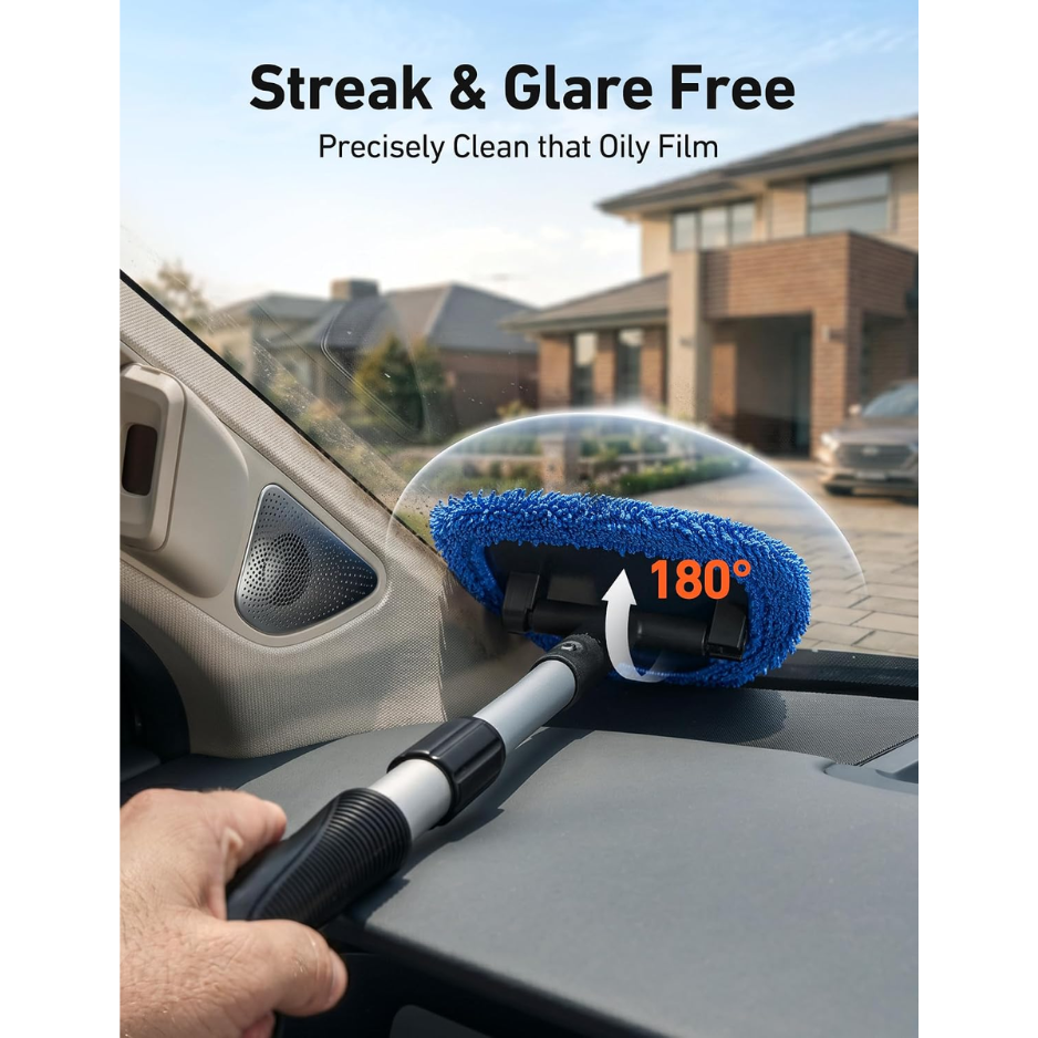 Extra Long Windshield Cleaner Tool, Car Interior Detailing Kit For Windshield, Dashboard, Glass And Hard To Reach Areas photo 3