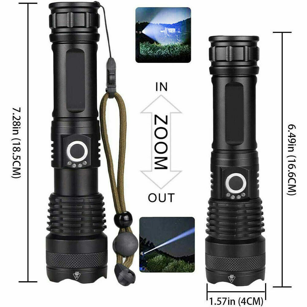990000lm Rechargeable XHP70 Most Powerful LED Flashlight USB Zoomable Torch Lamp photo 4