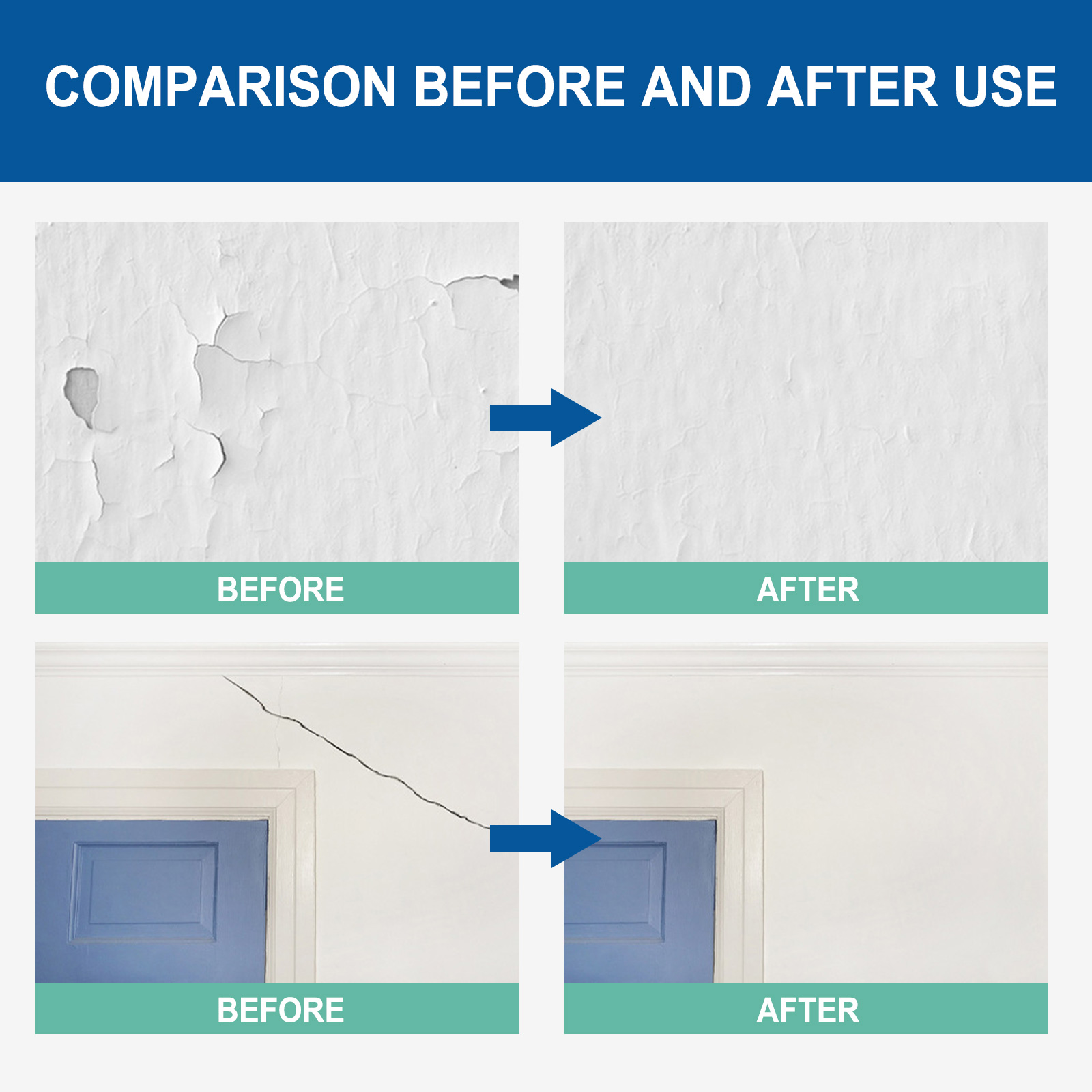 Jue-Fish Wall Repair Roller Brush, White Paint Renovation, Moisture And Crack Prevention, Graffiti Cover Repair Wall Paint photo 7