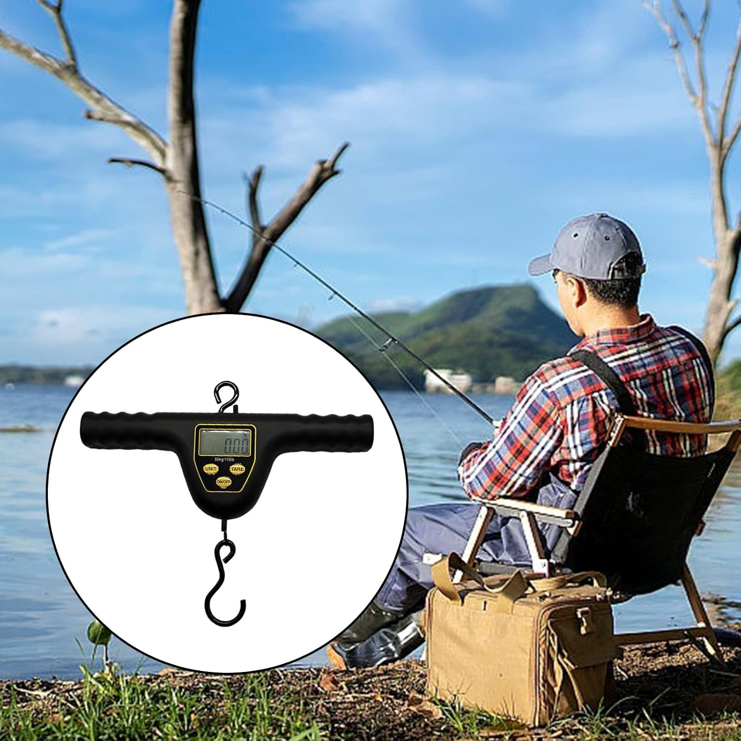 Heavy-Duty ABS Fishing Scale 50kg Capacity Auto-Off LCD Display Foldable For Anglers Outdoor Fishing Scale Low Battery Alerts photo 4