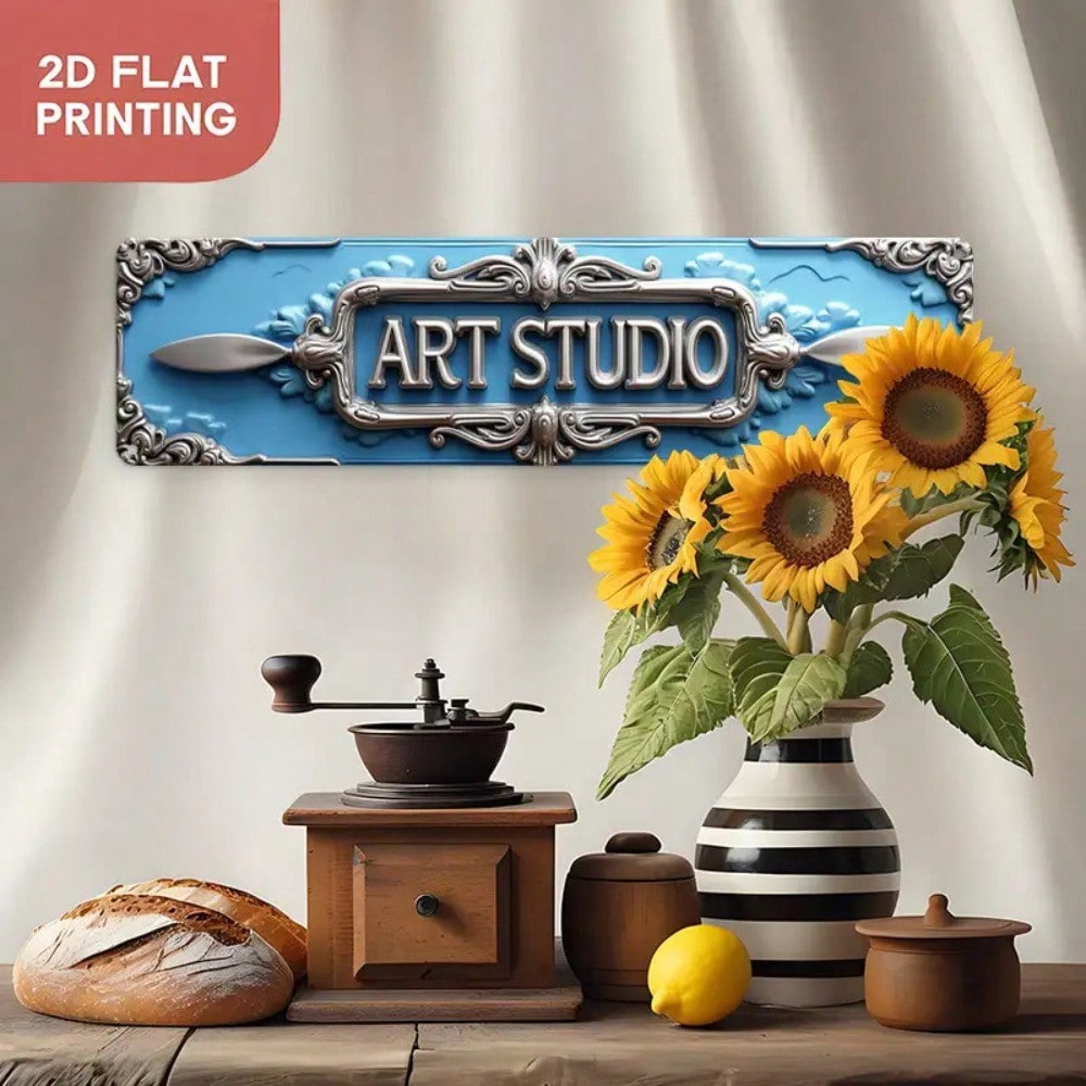 Vintage Style 15.75x3.94 Wall Sign, Classic Scrollwork Metal Decor Plaque photo 6