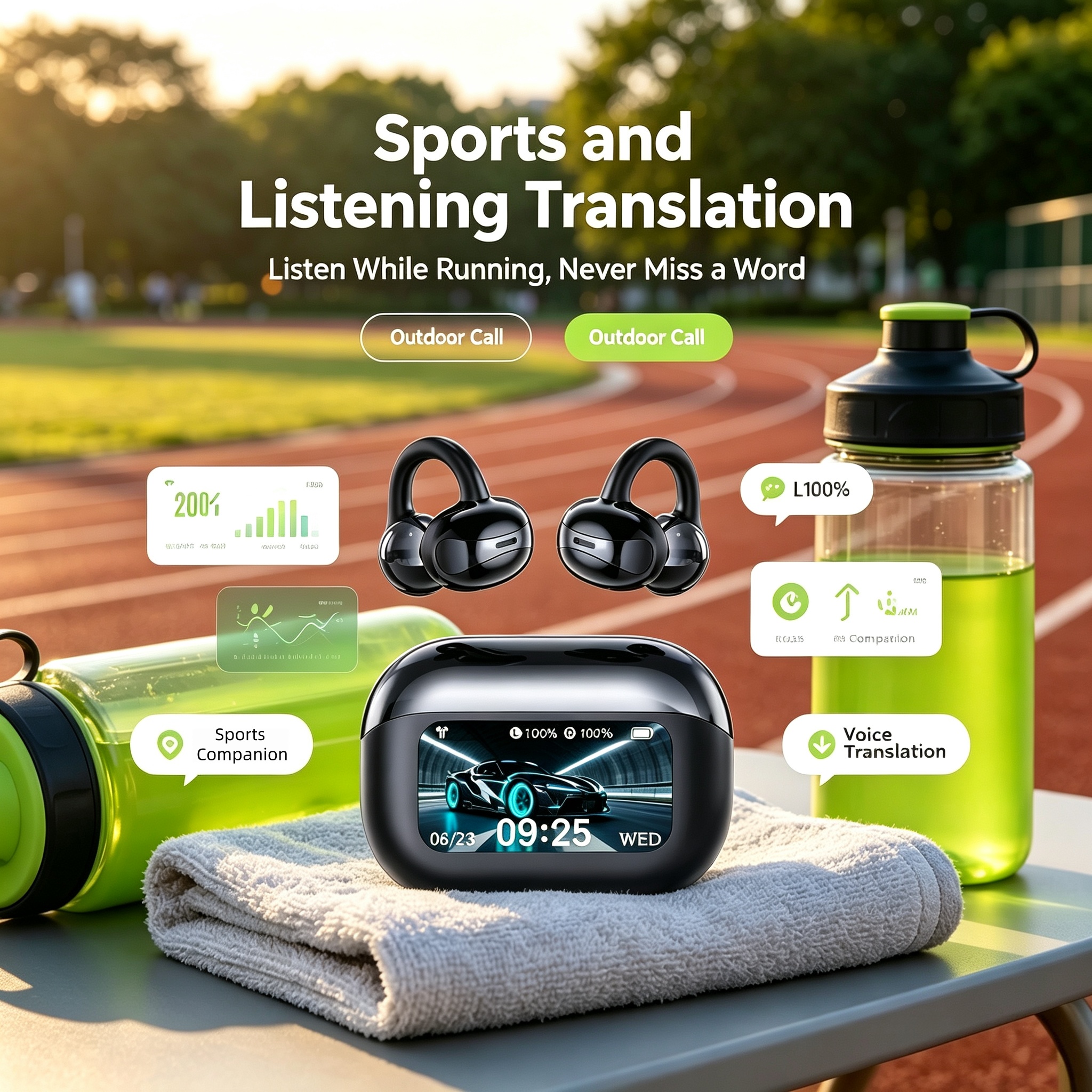 KP-112 Best-selling Wireless Bluetooth Ear-Clip Headphones AI Translation Music Gaming Low Latency In Stock photo 6