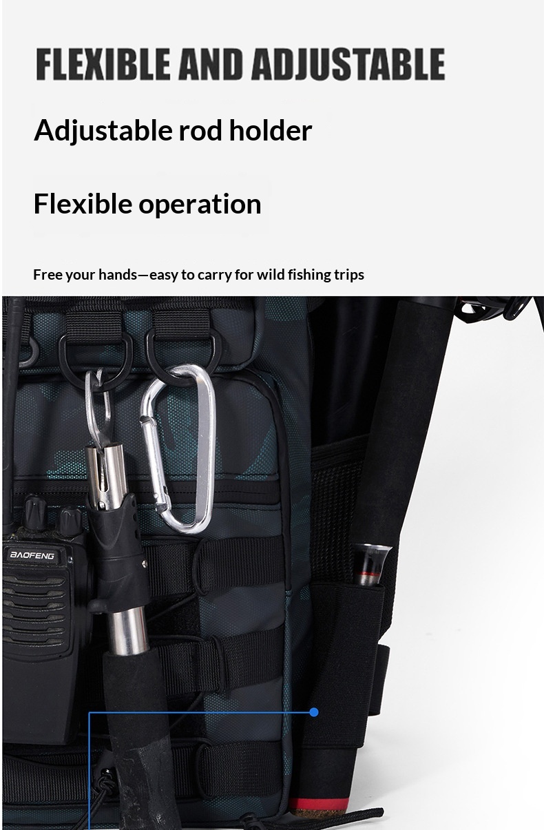 New Outdoor Lure Backpack - Multifunctional Single & Double Shoulder Fishing Gear Bag Camouflage Lightweight Handheld Fishing Equipment Storage Bag - Orange photo 6
