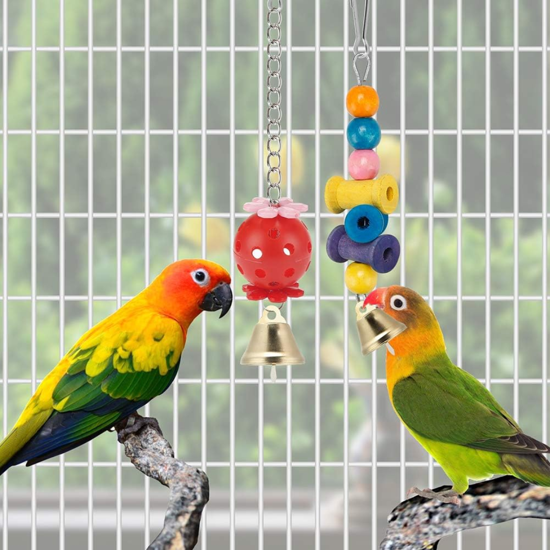 Bird Parakeet Toys Swing Hanging Standing Chewing Hammock Climbing Ladder Bird Cage Colorful Toys Suitable For Budgerigar photo 6