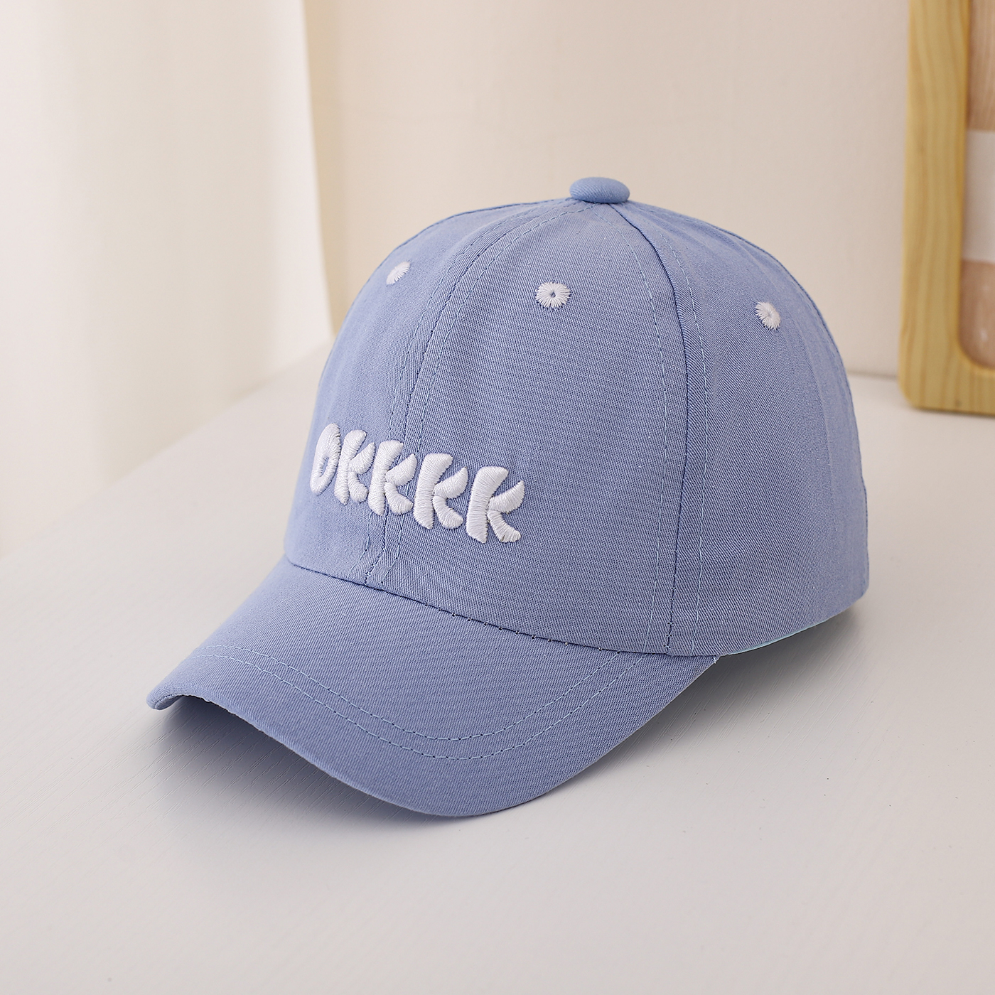 Children's Single-color Three-dimensional Letter Embroidered Adjustable Simple And Fashionable Baseball Cap Suitable For Outdoor Sports And Travel photo 5