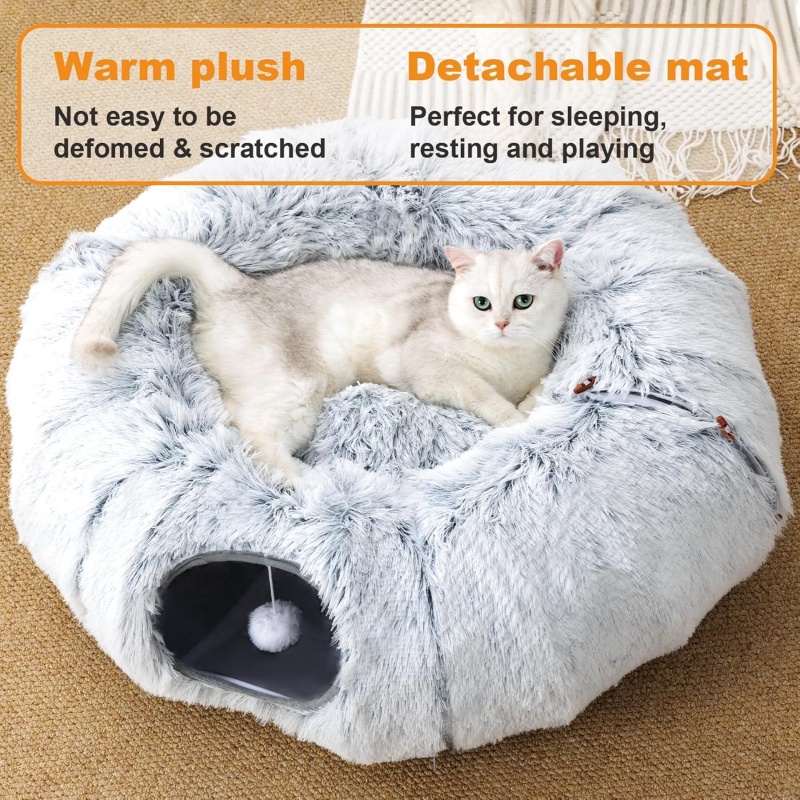 Cat Tunnel Bed Cat Nest Interactive Toy For Small Medium Large Cats Exercise photo 8