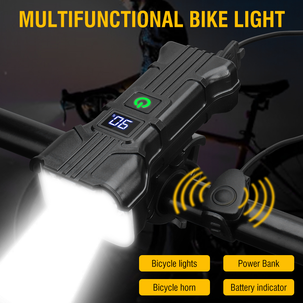 12 LED Bike Light With Horn Rechargeable Bicycle Front Light  Bicycle Head Lights Cycling Bike Safety Lamp For Night Riding photo 5