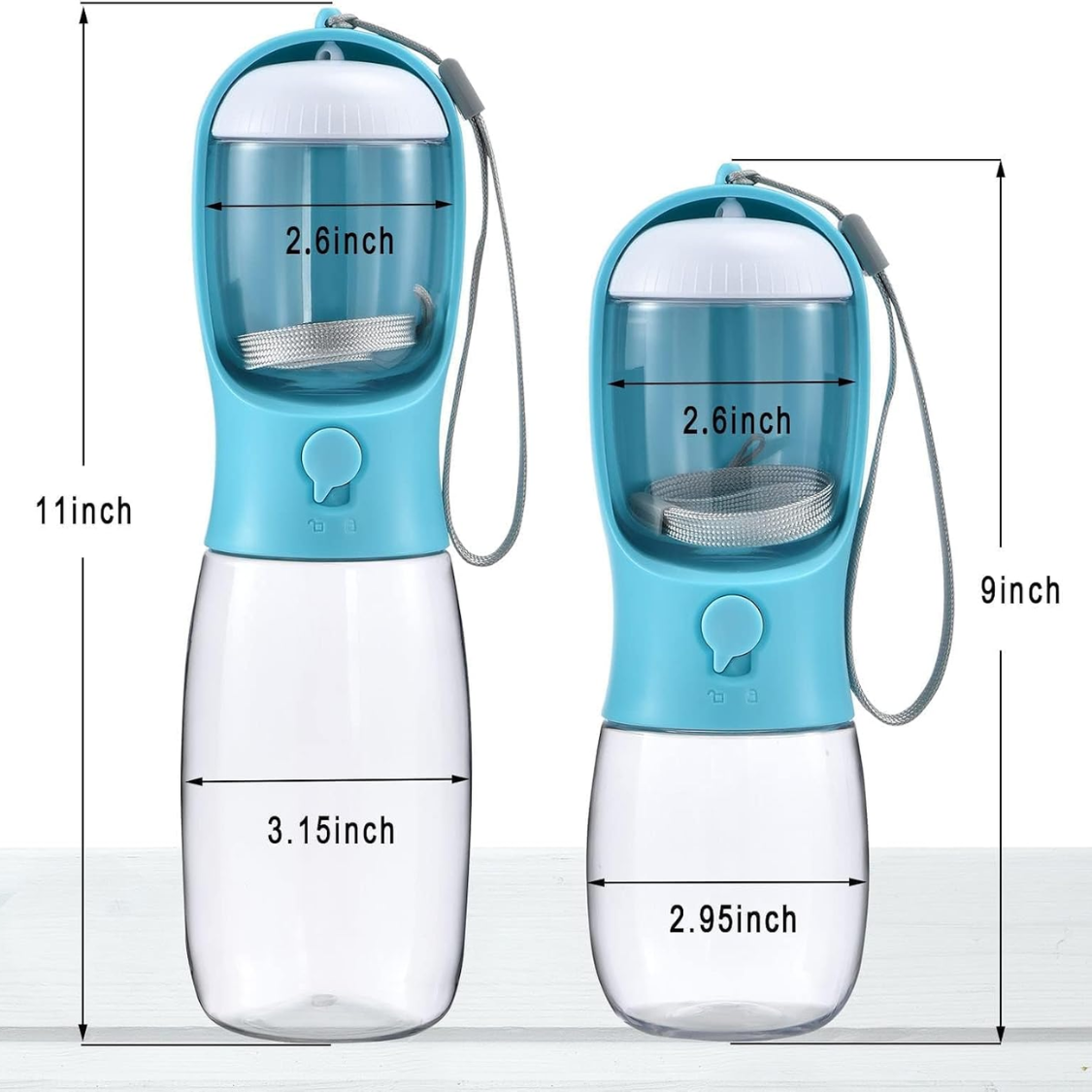 Portable Dog Water Bottle With Food Container & Filter, Travel Drinking Bottle For Pets photo 2